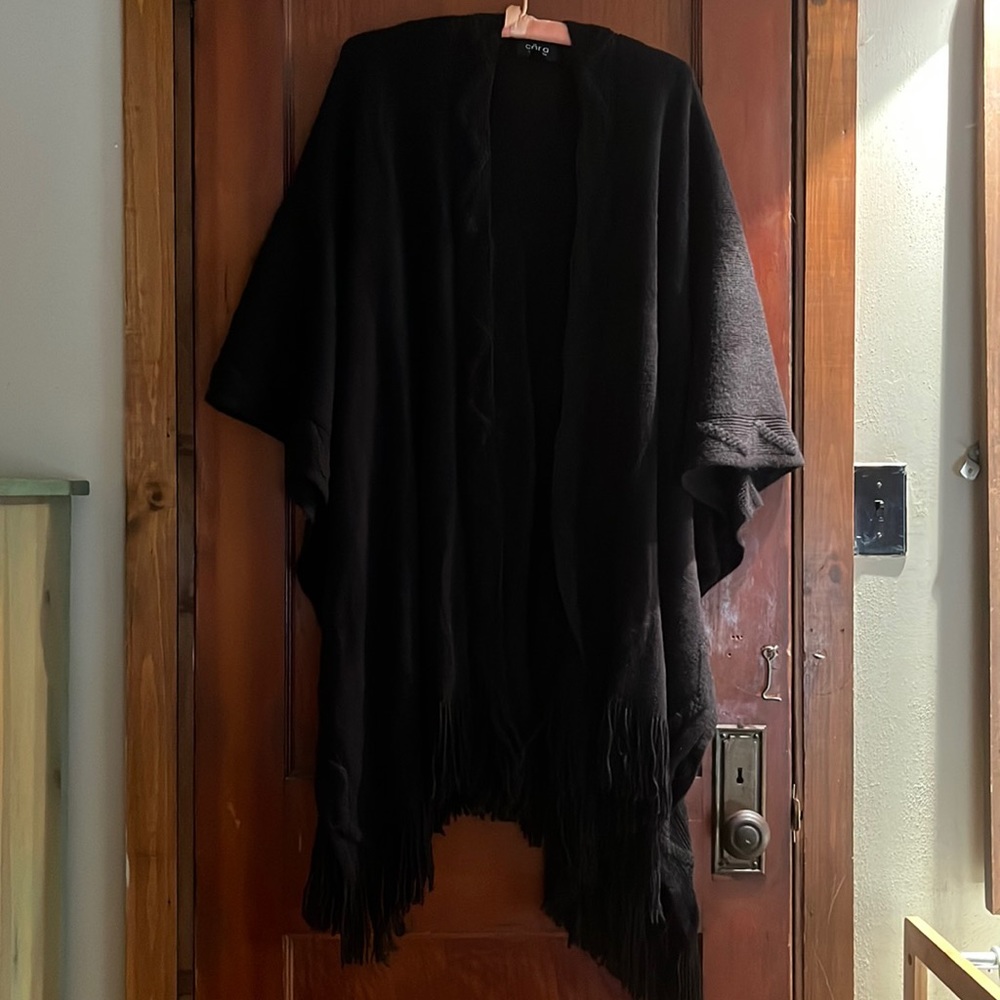 Cara New York black knit sweater shawl